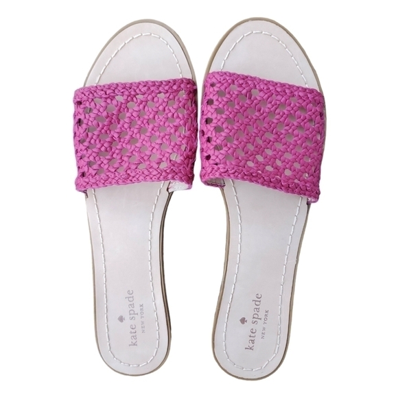 kate spade Shoes - KATE Spade Berlin Fuschia Woven Leather Sandals Size 10M